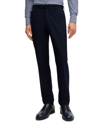 Boss by Hugo Boss Men's Micro-Patterned Slim-Fit Trousers