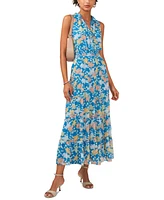 1.state Women's Split Neck Sleeveless Maxi Dress