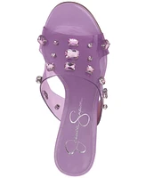 Jessica Simpson Ganisa Crystal Embellished Vinyl Wedge Sandals