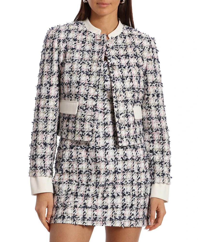 Avec Les Filles Women's Tweed Cropped Jacket