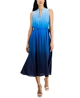 Anne Klein Petite Jenna Ombre Drawstring-Waist Dress