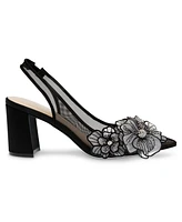 Betsey Johnson Women's Petra Flower Applique Slingback Evening Pumps