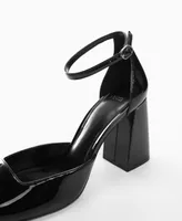 Mango Women's Patent Leather-Effect Heeled Shoes