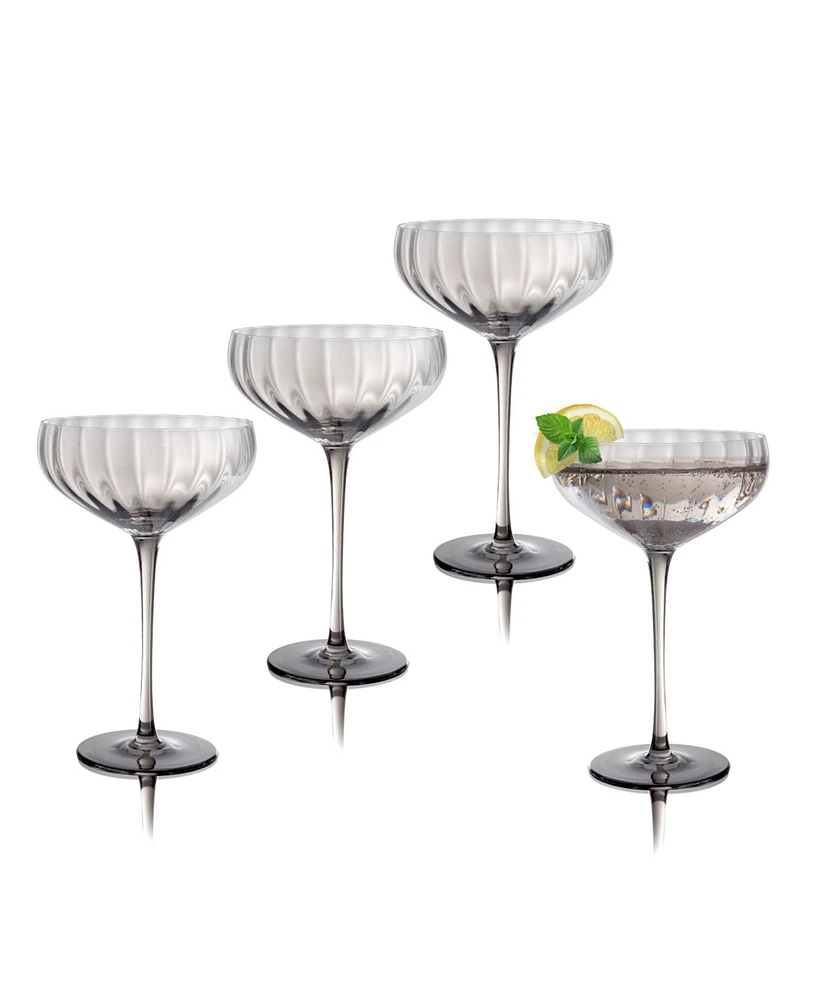 Qualia Glass Modern Coupe Glasses, Set of 4