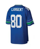 Men's Mitchell & Ness Steve Largent Royal Seattle Seahawks Big Tall 1985 Retired Player Replica Jersey