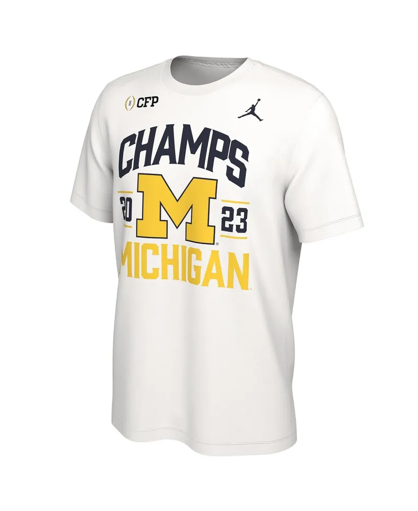 Men's Jordan White Michigan Wolverines College Football Playoff 2023 National Champions Retro T-shirt