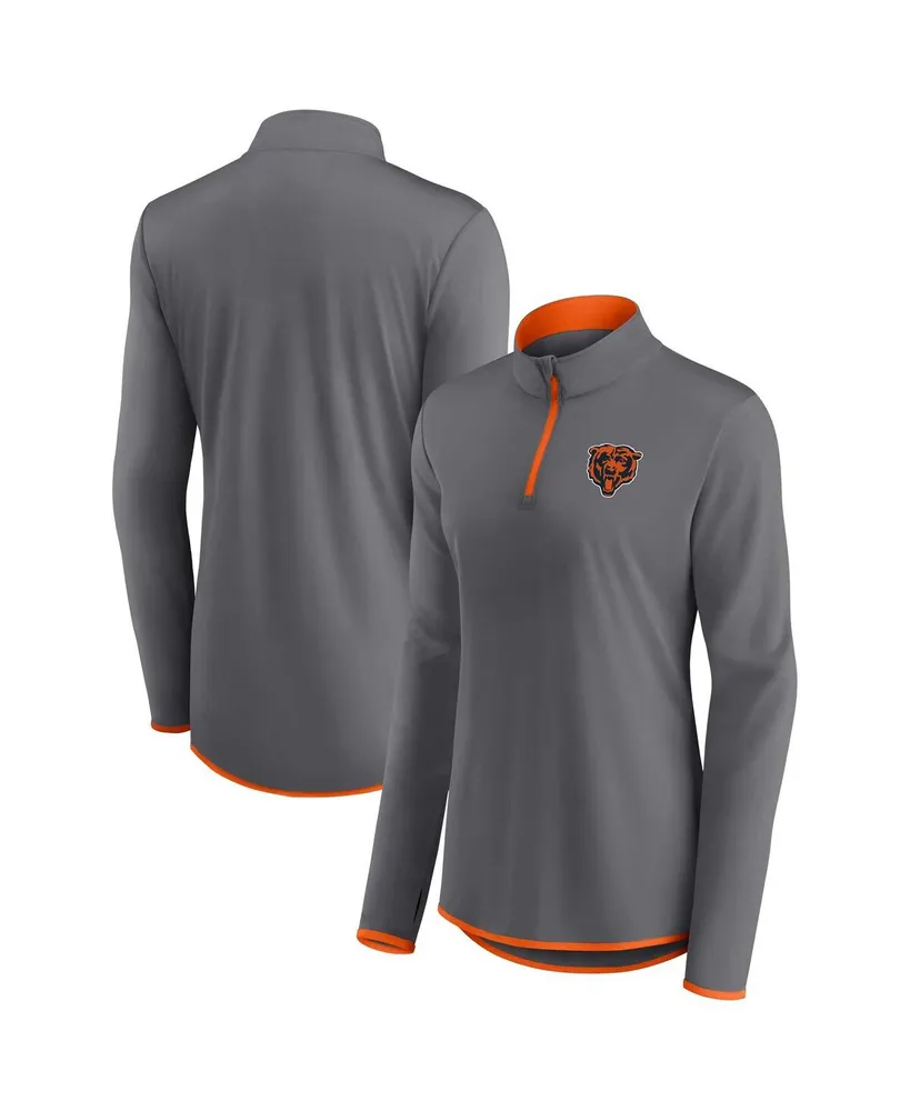 Women's Fanatics Gray Chicago Bears Corner Long Sleeve 1/4 Zip Top