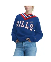 Women's Tommy Hilfiger Royal Buffalo Bills Heidi Raglan V-Neck Sweater