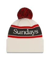 Men's New Era Stone Atlanta Falcons Sundays Cuffed Pom Knit Hat