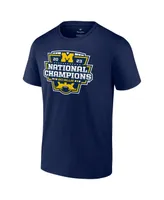 Men's Fanatics Navy Michigan Wolverines College Football Playoff 2023 National Champions Big and Tall Official Logo T-shirt