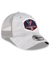 Men's New Era Heather Gray Houston Texans 2023 Afc South Division Champions Locker Room Trophy Collection 9FORTY Trucker Adjustable Hat