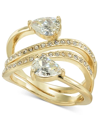 Charter Club Gold-Tone Pave & Pear-Shape Crystal Wrap Ring, Created for Macy's