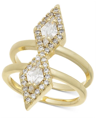 I.n.c. International Concepts Gold-Tone Cubic Zirconia Triangle Double Row Ring, Created for Macy's