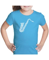 Girl's Word Art T-shirt - Sax