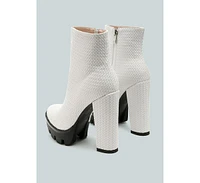 London Rag Moleski Textured Block Heeled Boots