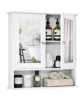 New Bathroom Wall Cabinet Double Mirror Door Cupboard Storage Medicine Cabinet Shelf