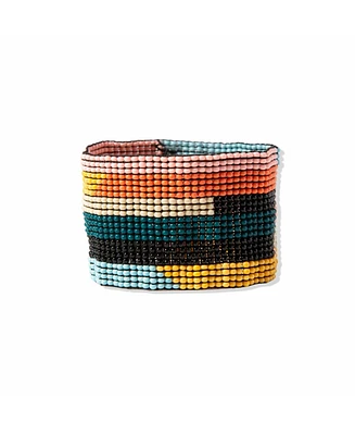 Ink + Alloy Penelope Beaded Stretch Bracelet Checkered