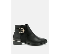 London Rag Frothy Buckled Ankle Boots With Croc Detail