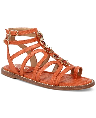 Sam Edelman Tianna Embellished Strappy Gladiator Flat Sandals