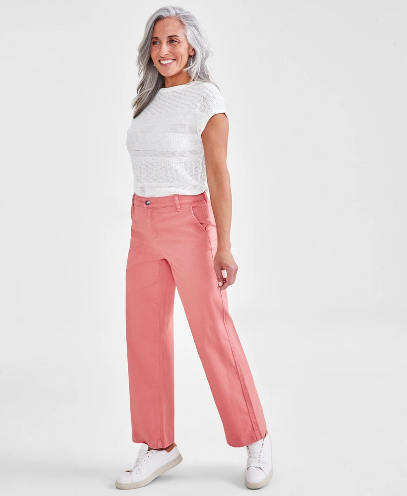 Style & Co Petite High-Rise Wide-Leg Jeans, Created for Macy's