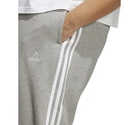 adidas Plus Essentials 3-Striped Cotton French Terry Cuffed Joggers