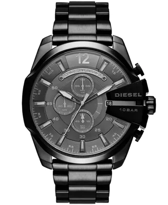 Men's Diesel Men's Mega Chief Chronograph Black Stainless Steel Watch 51mm