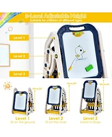 3-in-1 Kids Art Easel Double-Sided Tabletop Easel with Art Accessories