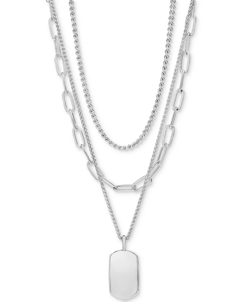 On 34th 3-Row Chain Pendant Necklace, 16" to 19" + 2" extender, Created for Macy's