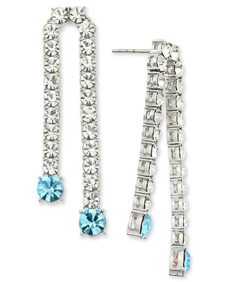 On 34th Crystal Double Chain Drop Earrings, Created for Macy's