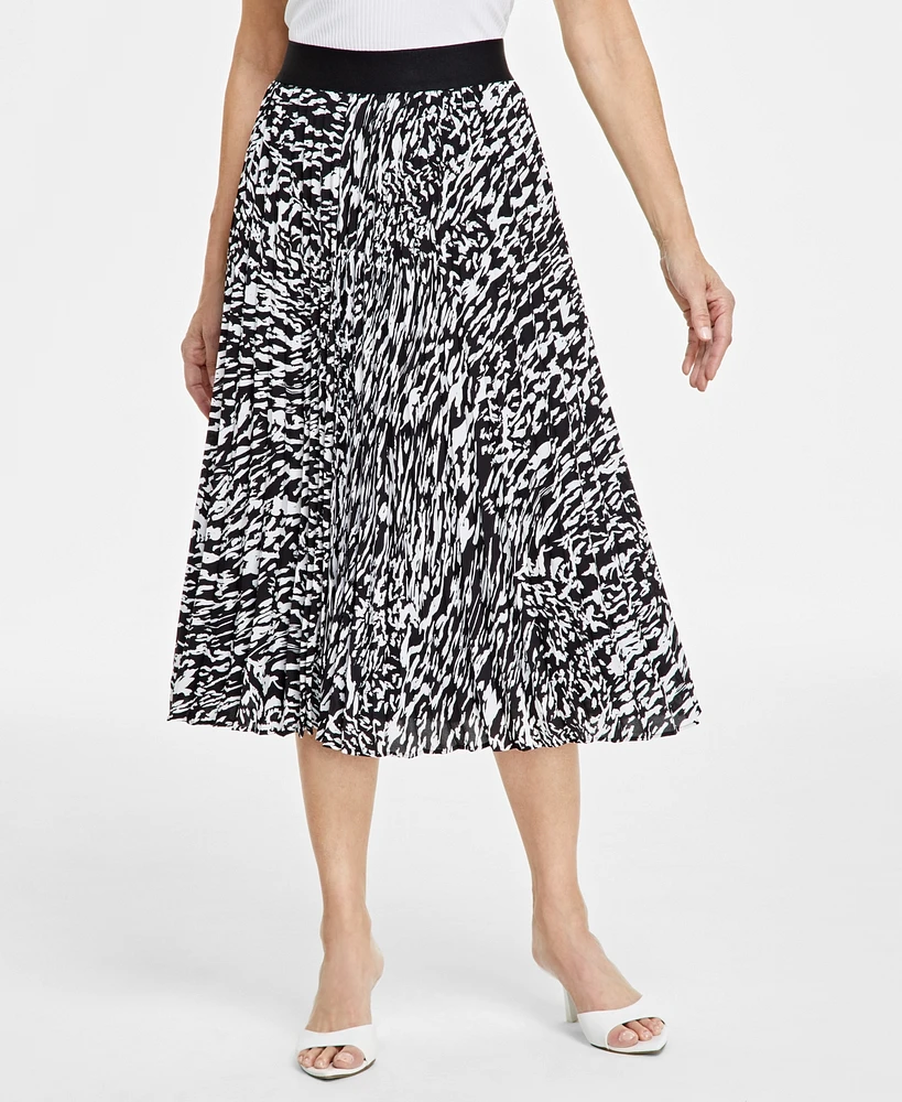 I.n.c. International Concepts Women's Printed Pleated Midi Skirt, Created for Macy's