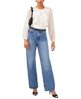 1.state Women's Button-Front Ruffle Blouse