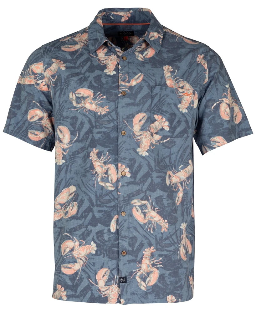 Salt Life Men's Rock Lobster Graphic Print Short-Sleeve Button-Up Shirt