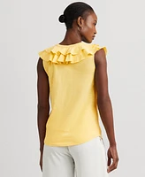 Lauren Ralph Women's Ruffled Sleeveless Tee