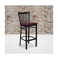 School House Back Metal Restaurant Dining Barstool