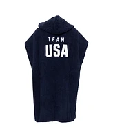 Men's and Women's Alpha Navy Team Usa Barefoot Dreams CozyChic Hooded Rib Cozy