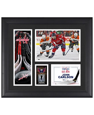 John Carlson Washington Capitals Framed 15" x 17" Player Collage with a Piece of Game-Used Puck