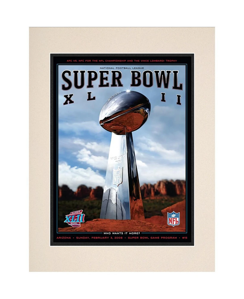 2008 Giants vs Patriots 10.5" x 14" Matted Super Bowl Xlii Program