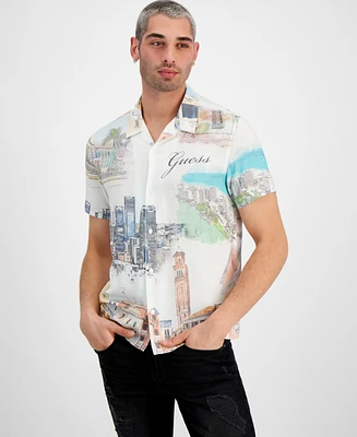 Guess Men's Regular-Fit Riviera Graphic Shirt