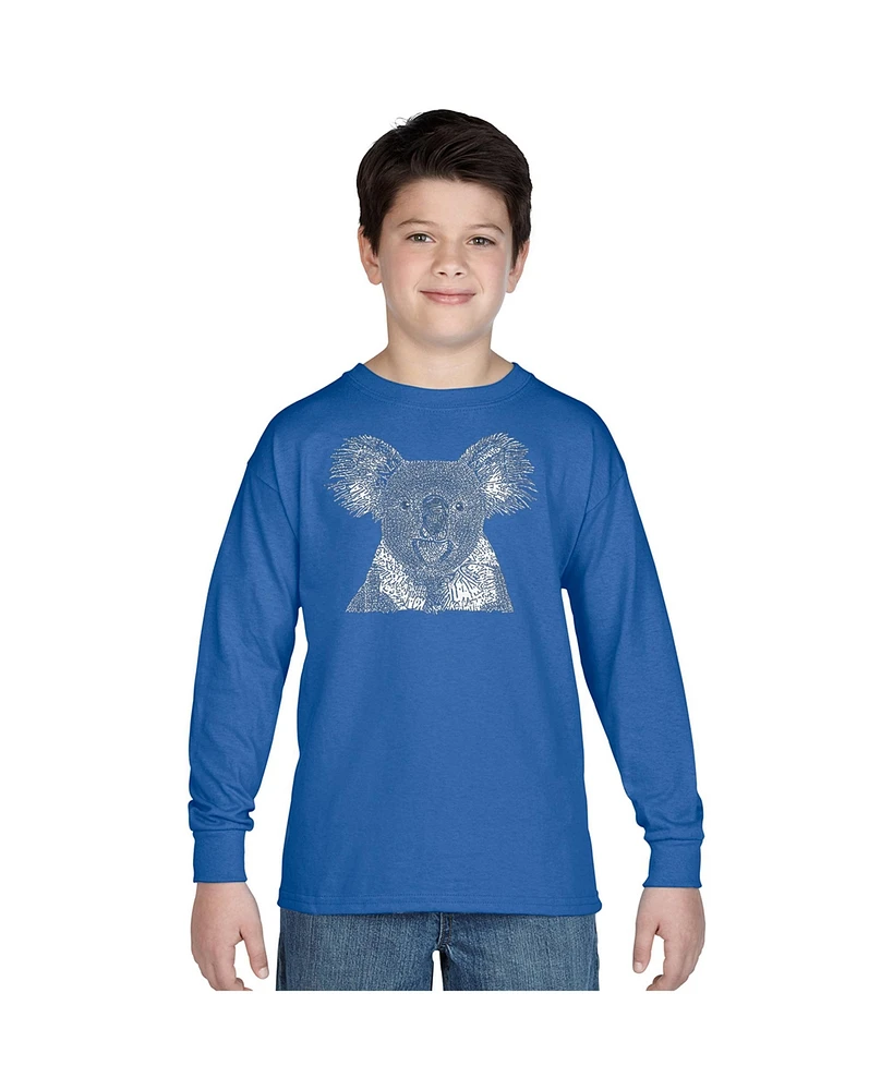 Boy's Word Art Long Sleeve - Koala