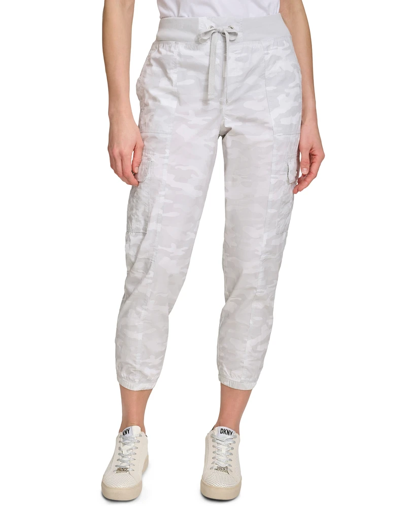 Dkny Sport Women's Cotton Drawstring Cargo Joggers