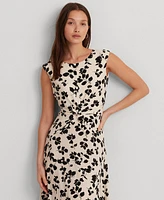 Lauren Ralph Lauren Women's Floral Belted Bubble Crepe Dress