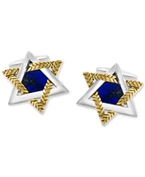 Effy Men's Lapis Lazuli Star of David Cufflinks in Sterling Silver & 18k Gold-Plate