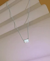 Lab-Grown Opal Rectangle Cut Solitaire 18" Pendant Necklace (1 ct. t.w.)