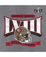 Women's Fanatics Heather Gray San Francisco 49ers Super Bowl Lviii Our Pastime Tri-Blend Scoop Neck T-shirt