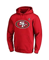 Men's Fanatics Christian McCaffrey Scarlet San Francisco 49ers Super Bowl Lviii Big and Tall Player Name Number Fleece Pullover Hoodie