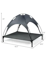 Sugift Portable Elevated Outdoor Pet Bed with Removable Canopy Shade