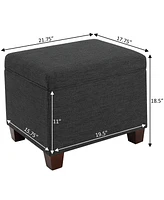 Convenience Concepts 21.75" Faux Linen Madison Storage Ottoman