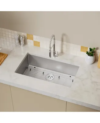 Simplie Fun 33" Dual Mount Kitchen Sink with Faucet Combo