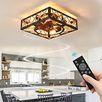 Farmhouse Rustic Ceiling Fan with Remote and 6 Speeds
