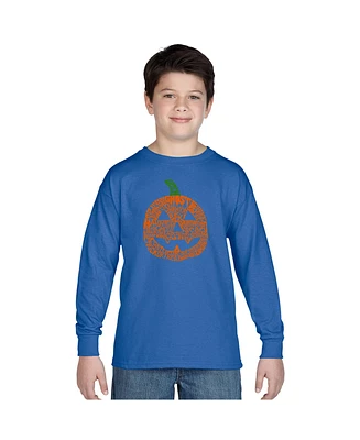 Boy's Word Art Long Sleeve tshirt - Pumpkin
